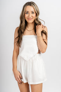 Cropped gauze top off white - Adorable Top - Stylish Vacation T-Shirts at Lush Fashion Lounge Boutique in Oklahoma City