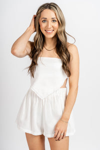 Cropped gauze top off white - Cute Top - Fun Vacay Basics at Lush Fashion Lounge Boutique in Oklahoma City