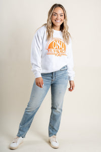 OSU Queen we will rock you sweatshirt white - Unique Band T-Shirts and Sweatshirts at Lush Fashion Lounge Boutique in Oklahoma City