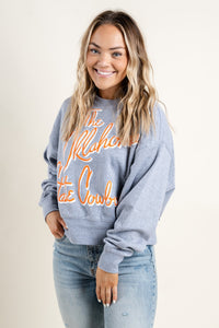OSU OSU Beverly crop sweatshirt grey Sweatshirt | Lush Fashion Lounge Trendy Oklahoma State Cowboys Apparel & Cute Gameday T-Shirts