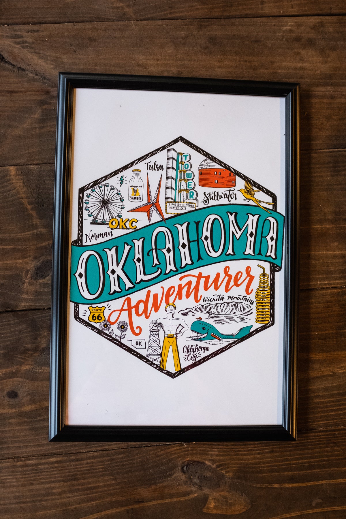 Oklahoma Adventurer print 11 X 17 (unframed) - Trendy Gifts at Lush Fashion Lounge Boutique in Oklahoma City