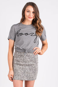 Boozy unisex short sleeve t-shirt grey - Cute T-shirts - Funny T-Shirts at Lush Fashion Lounge Boutique in Oklahoma City