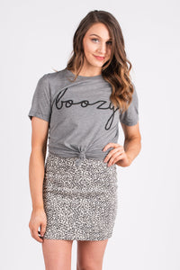 Boozy unisex short sleeve t-shirt grey - Stylish T-shirts - Trendy Graphic T-Shirts and Tank Tops at Lush Fashion Lounge Boutique in Oklahoma City