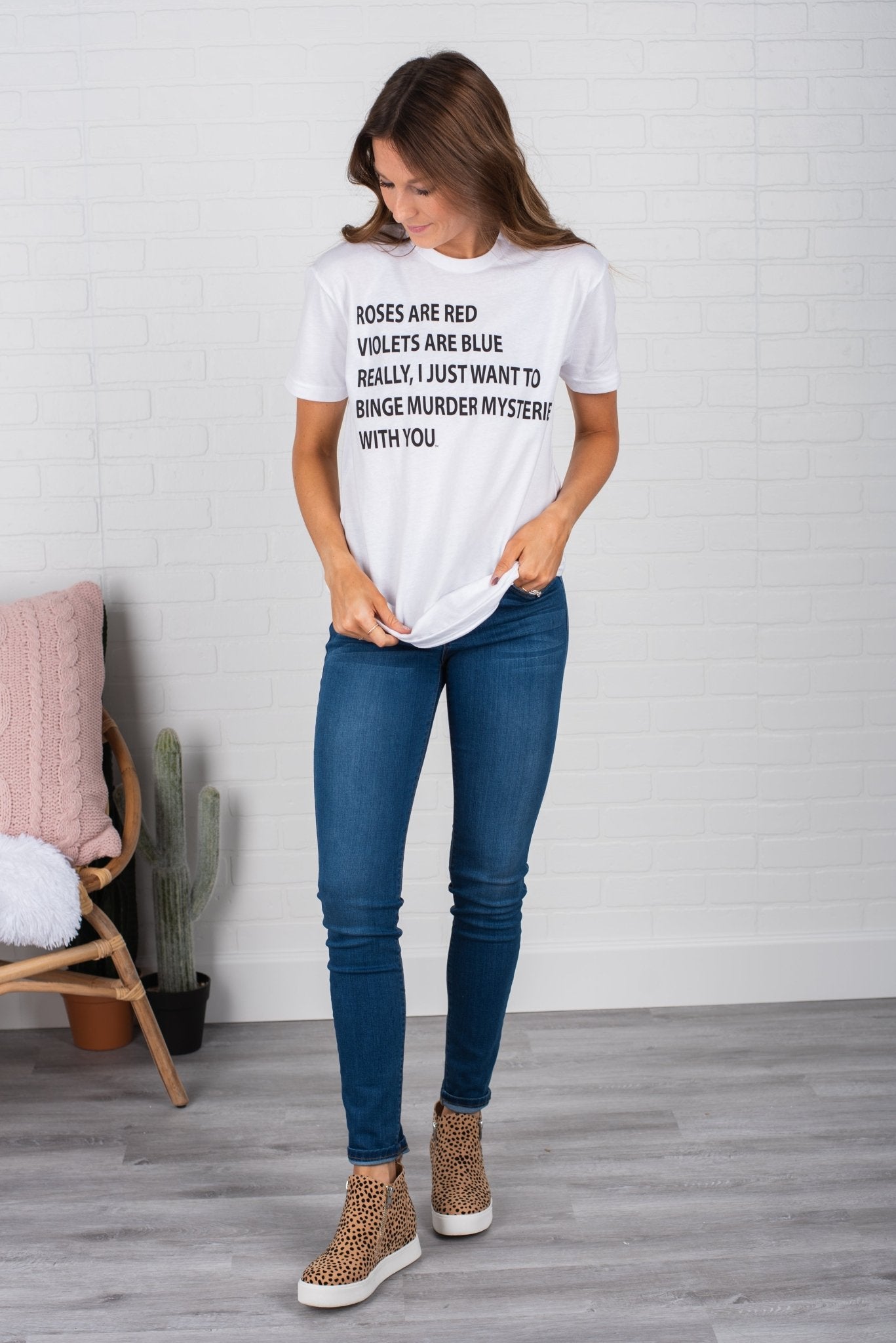Murder mystery unisex short sleeve t-shirt white - Adorable T-shirts - Unique Tank Tops and Graphic Tees at Lush Fashion Lounge Boutique in Oklahoma