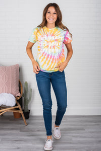 Girl power repeater tie dye unisex short sleeve t-shirt - Tie Dye T-shirts - Tie Dye Apparel at Lush Fashion Lounge Trendy Boutique in Oklahoma City