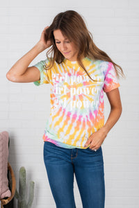 Girl power repeater tie dye unisex short sleeve t-shirt - Tie Dye T-shirts - Tie Dye Clothing at Lush Fashion Lounge Trendy Boutique in Oklahoma City