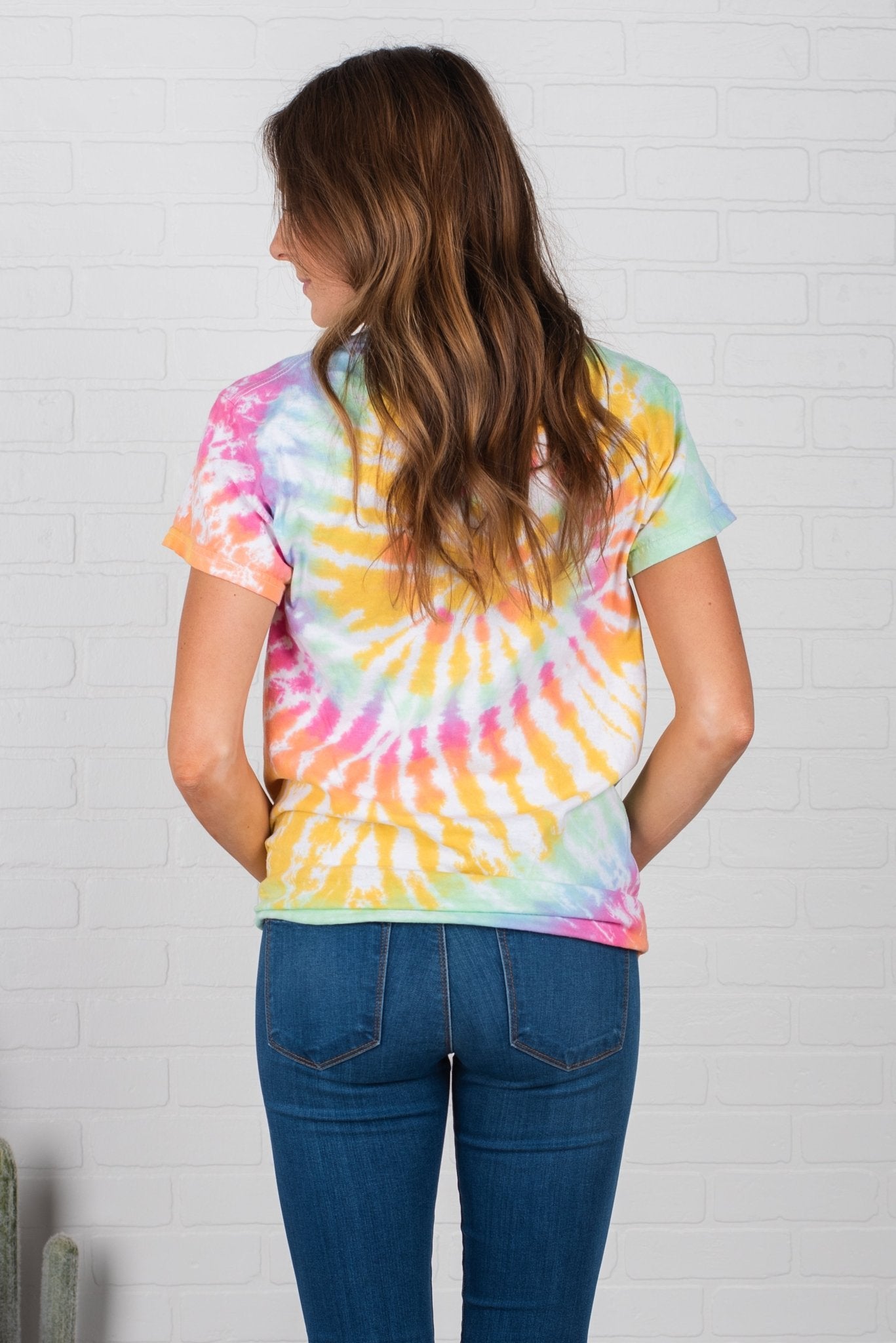 Girl power repeater tie dye unisex short sleeve t-shirt - Tie Dye T-shirts - Tie Dye Clothing at Lush Fashion Lounge Trendy Boutique in Oklahoma City