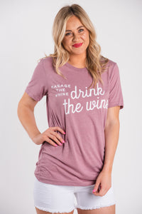 Manage the whine, drink the wine unisex short sleeve t-shirt orchid - Adorable T-shirts - Unique Tank Tops and Graphic Tees at Lush Fashion Lounge Boutique in Oklahoma