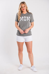 MOM Manager of Messes unisex short sleeve t-shirt grey - Trendy T-shirts - Cute Graphic Tee Fashion at Lush Fashion Lounge Boutique in Oklahoma