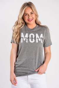 MOM Manager of Messes unisex short sleeve t-shirt grey - Stylish T-shirts - Trendy Graphic T-Shirts and Tank Tops at Lush Fashion Lounge Boutique in Oklahoma City
