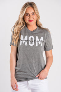 MOM Manager of Messes unisex short sleeve t-shirt grey - Cute T-shirts - Funny T-Shirts at Lush Fashion Lounge Boutique in Oklahoma City