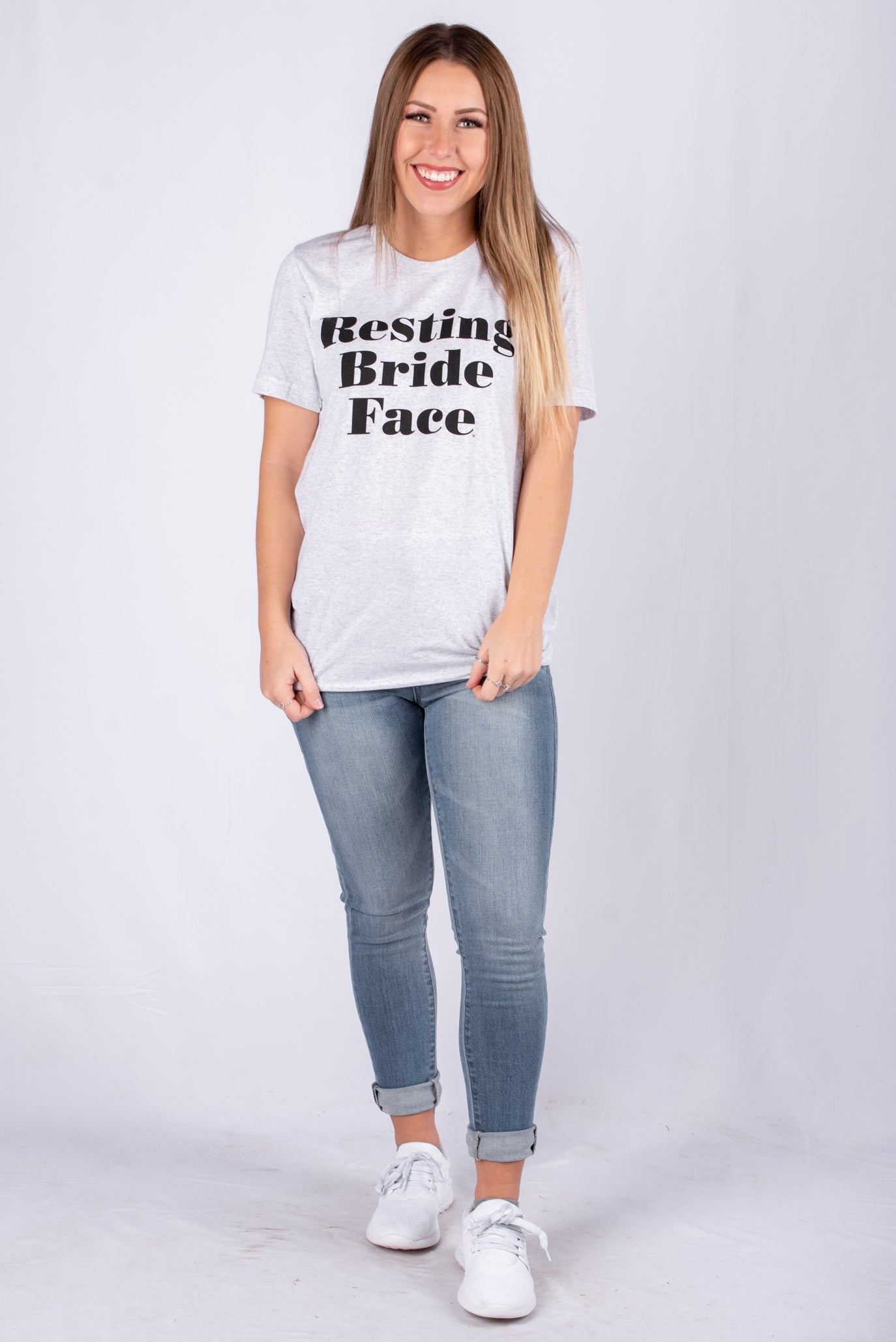 Resting bride face unisex short sleeve t-shirt white fleck - Trendy T-shirts - Cute Graphic Tee Fashion at Lush Fashion Lounge Boutique in Oklahoma