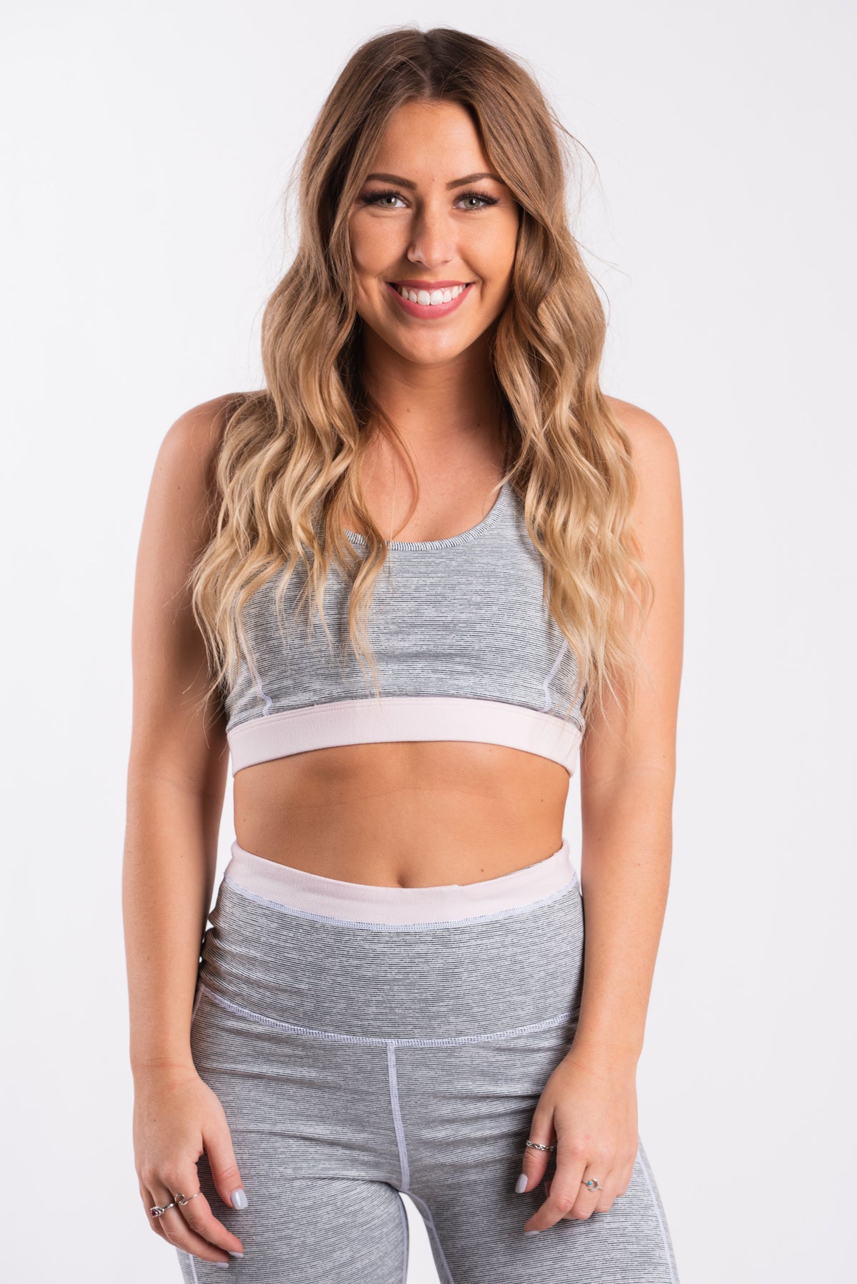 AT2294 micro striped color contrast racerback sports bra - Cute bra - Trendy Bras and Bralettes at Lush Fashion Lounge Boutique in Oklahoma City