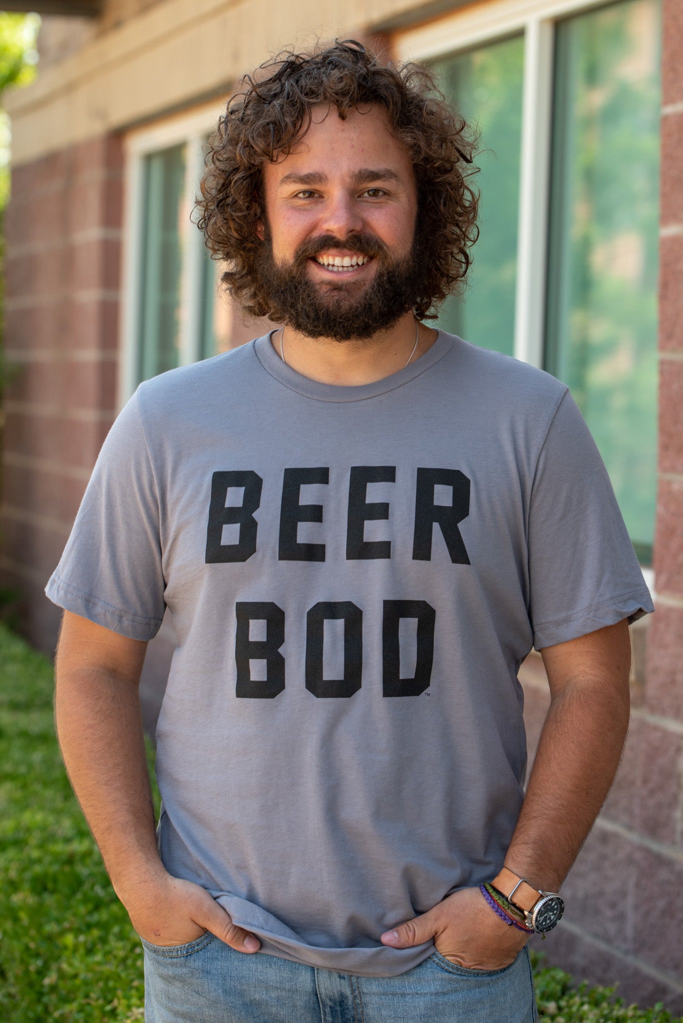 Beer Bod unisex short sleeve t-shirt storm grey - Cool T-shirts - Funny Graphic Tees for Dad at Lush Fashion Lounge Boutique in Oklahoma City