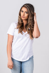 Z Supply organic cotton v-neck tee white - Z Supply tops - Z Supply Tops, Dresses, Tanks, Tees, Cardigans, Joggers and Loungewear at Lush Fashion Lounge