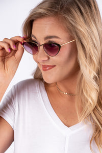 Boss sunglasses gold/purple - Quay Sunglasses & Bags at Lush Fashion Lounge Trendy Boutique in Oklahoma City