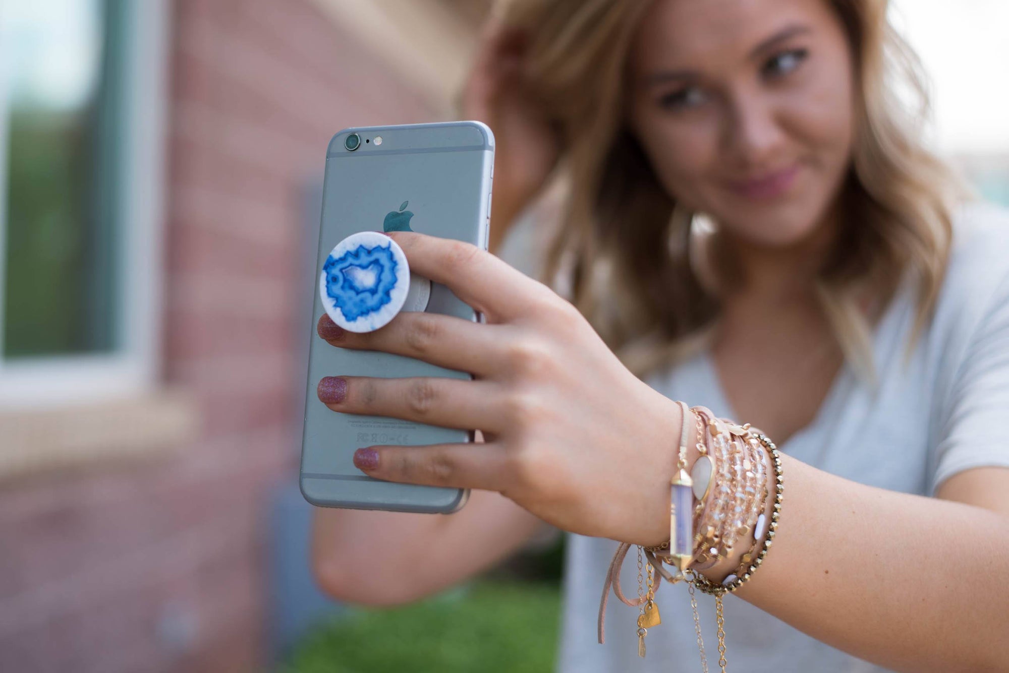 PopSockets phone grip ice blue agate - Cute Pop Socket - Trendy PopSockets at Lush Fashion Lounge Boutique in Oklahoma City