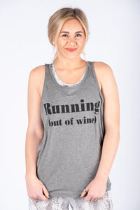 Running out of wine unisex tank top heather grey - Cute Tank Top - Funny T-Shirts at Lush Fashion Lounge Boutique in Oklahoma City