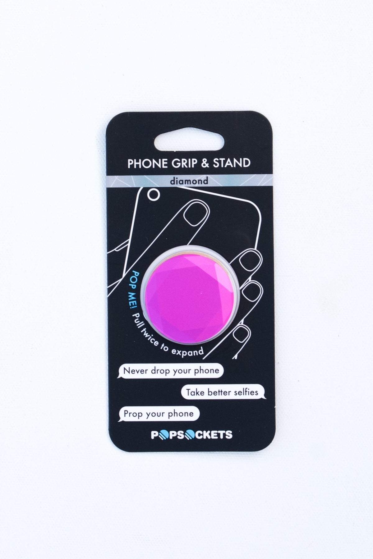 PopSockets phone grip metallic diamond fuchsia - Cute Pop Socket - Trendy PopSockets at Lush Fashion Lounge Boutique in Oklahoma City