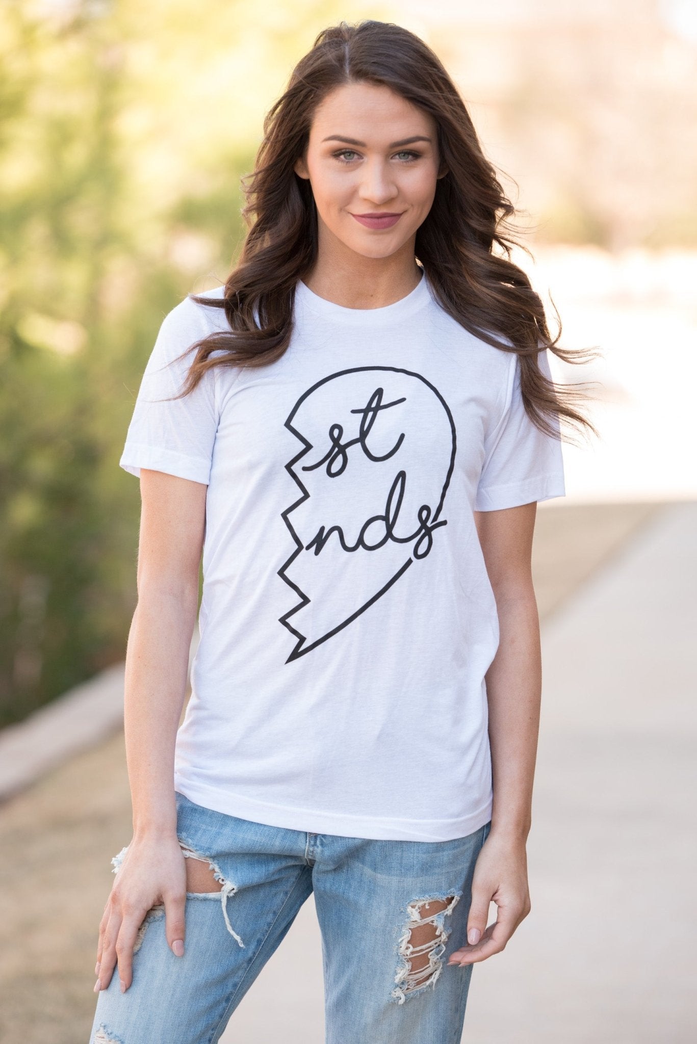 RIGHT side best friends t-shirt white - Stylish T-shirts - Trendy Graphic T-Shirts and Tank Tops at Lush Fashion Lounge Boutique in Oklahoma City