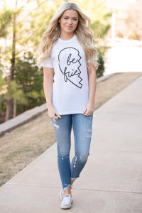 LEFT side best friends t-shirt white - Trendy T-shirts - Cute Graphic Tee Fashion at Lush Fashion Lounge Boutique in Oklahoma
