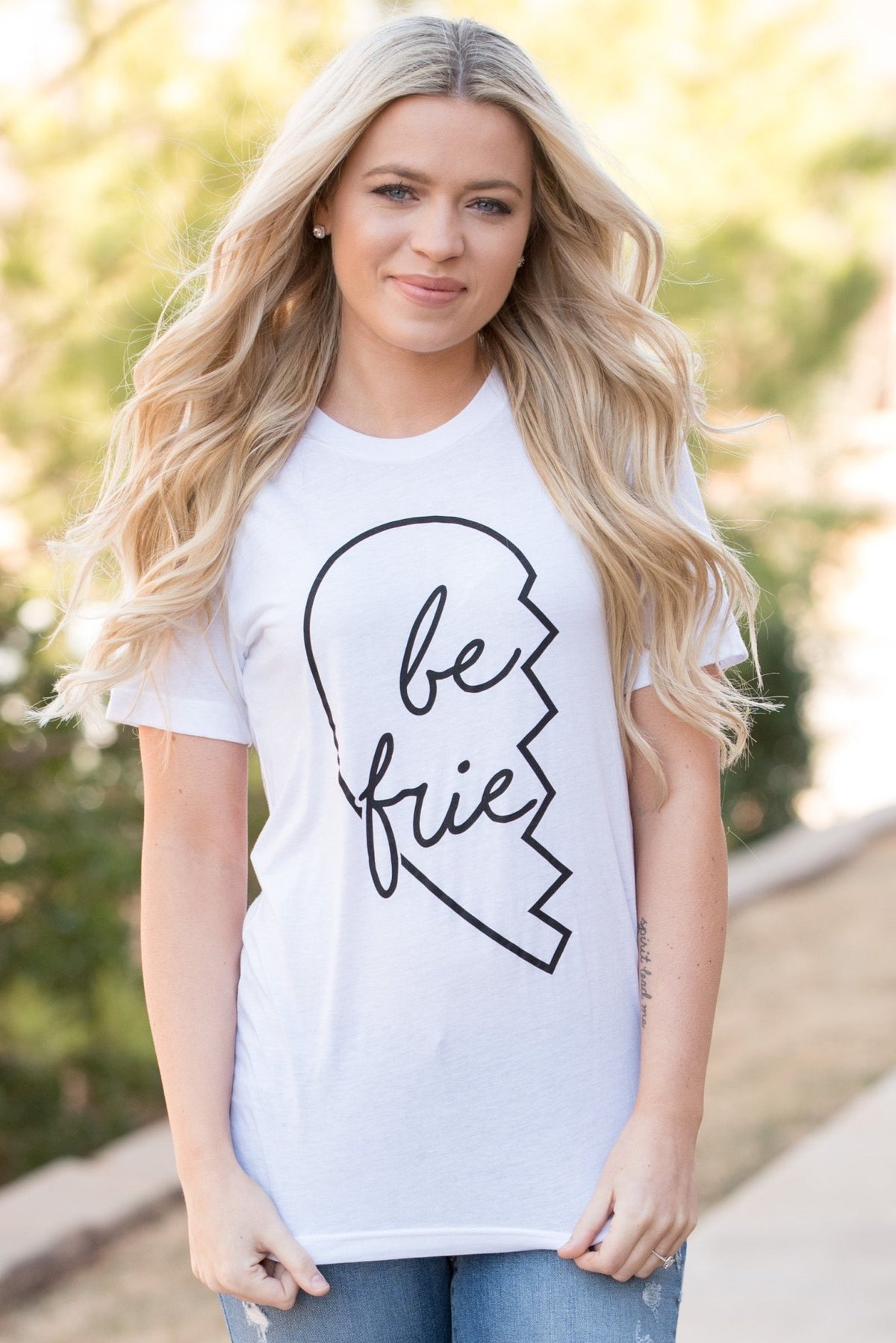 LEFT side best friends t-shirt white - Stylish T-shirts - Trendy Graphic T-Shirts and Tank Tops at Lush Fashion Lounge Boutique in Oklahoma City