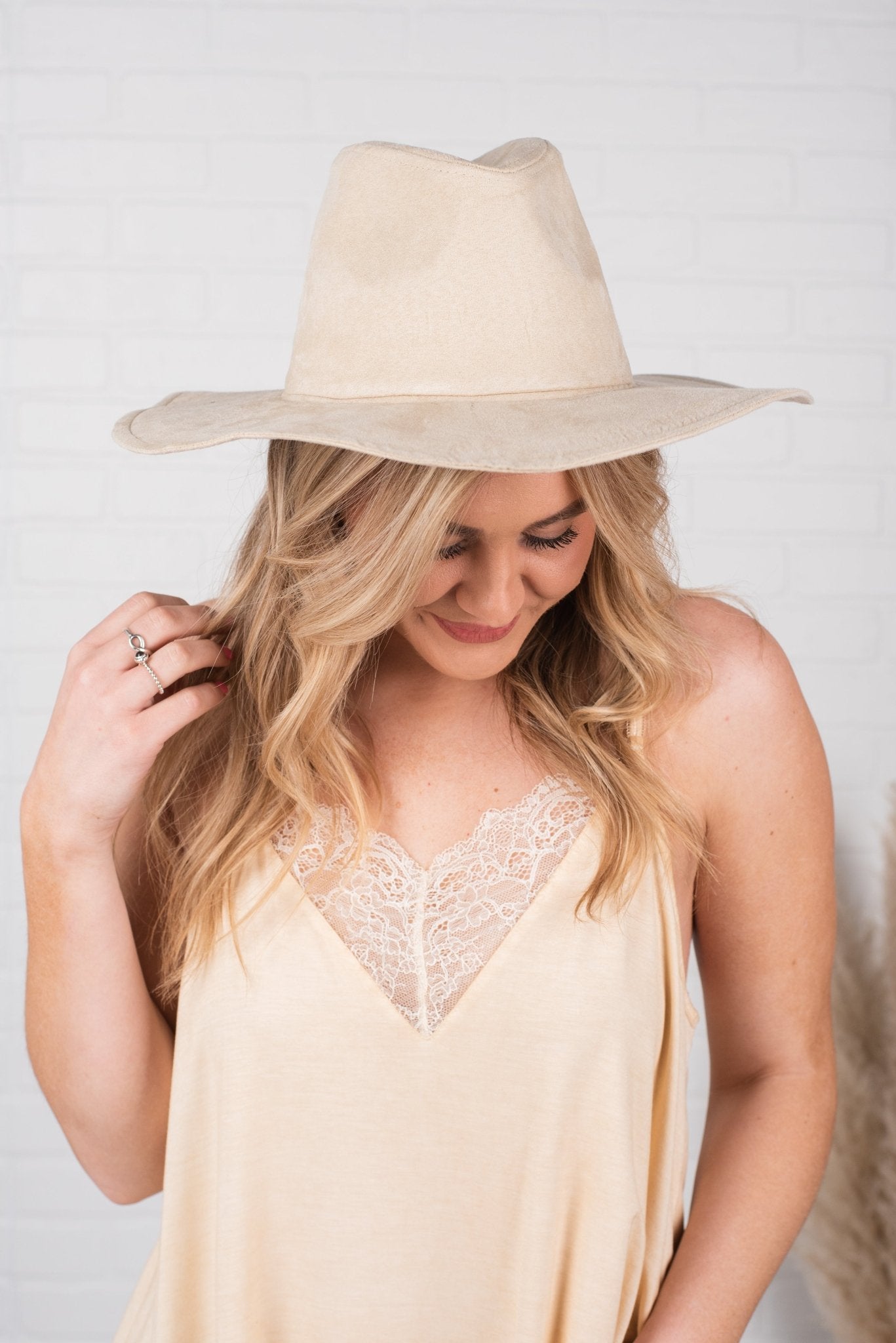 Suede fedora hat ivory - Trendy Hats at Lush Fashion Lounge Boutique in Oklahoma City