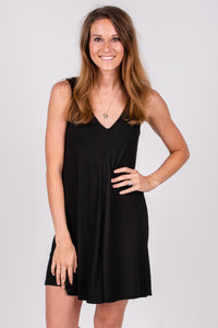Z Supply Joslyn swing dress black - Affordable Dress - Boutique Dresses at Lush Fashion Lounge Boutique in Oklahoma City