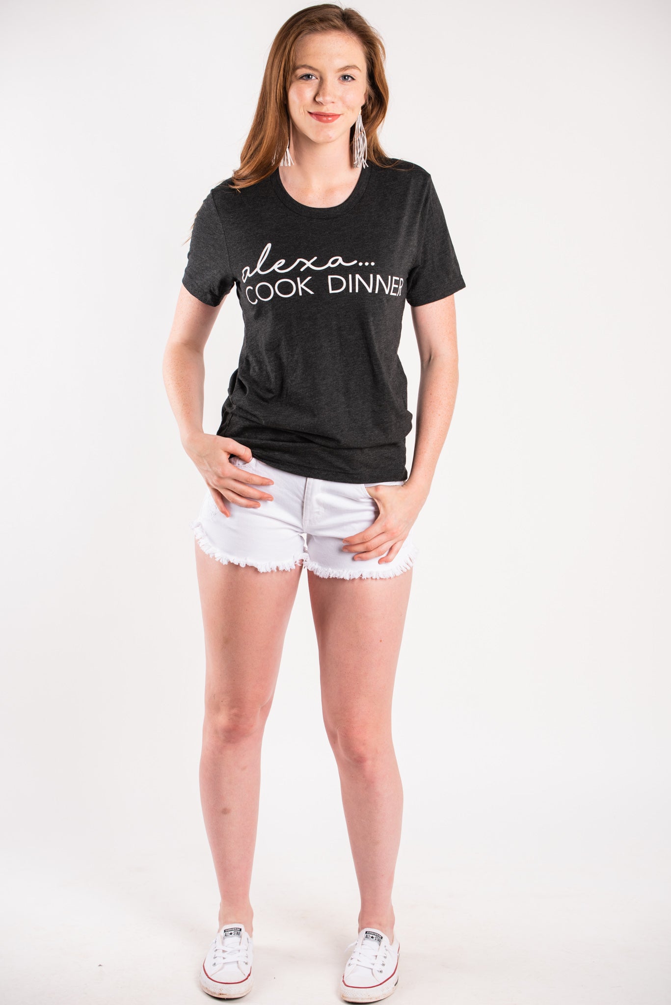 Alexa cook dinner unisex short sleeve t-shirt charcoal - Trendy T-shirts - Cute Graphic Tee Fashion at Lush Fashion Lounge Boutique in Oklahoma