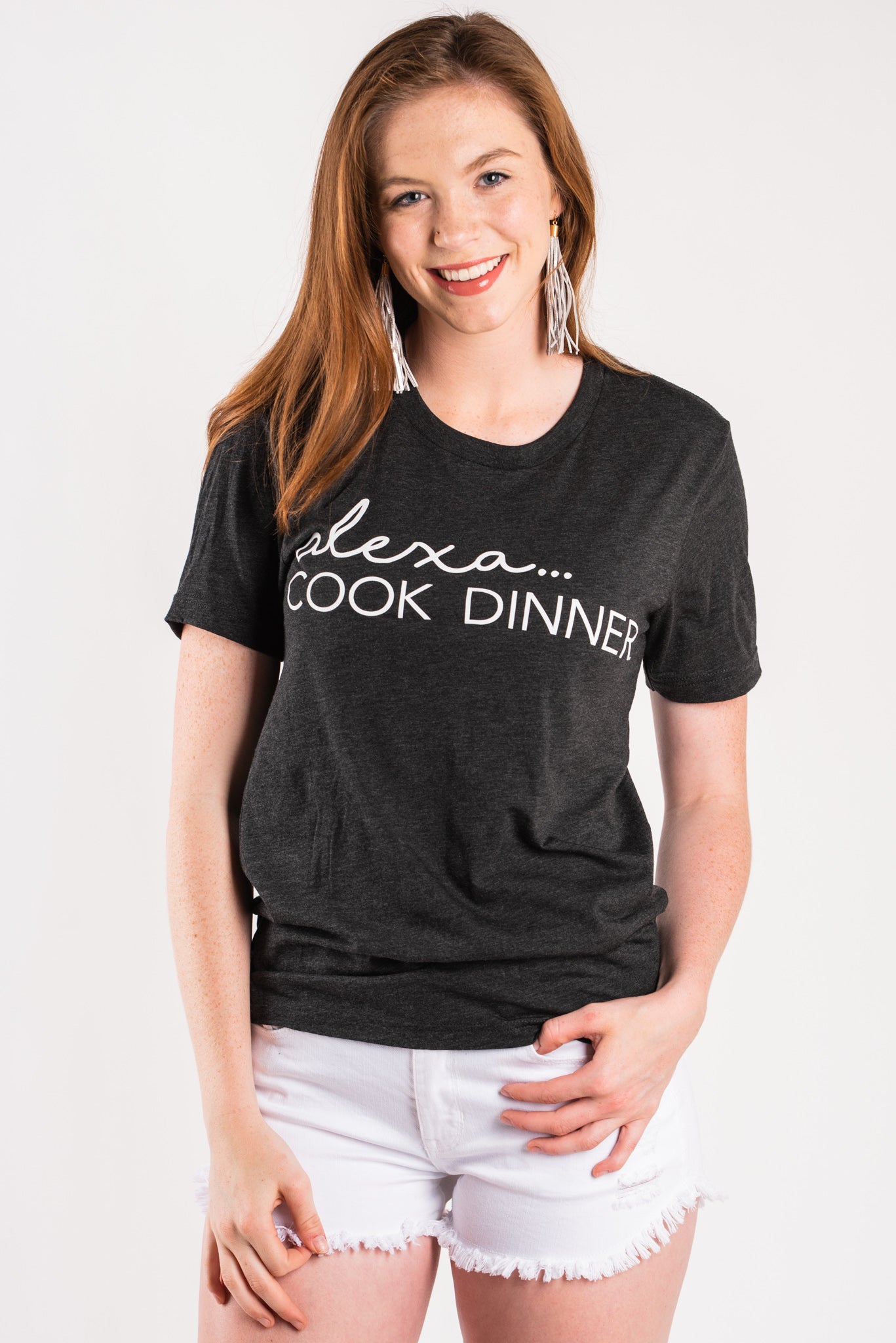 Alexa cook dinner unisex short sleeve t-shirt charcoal