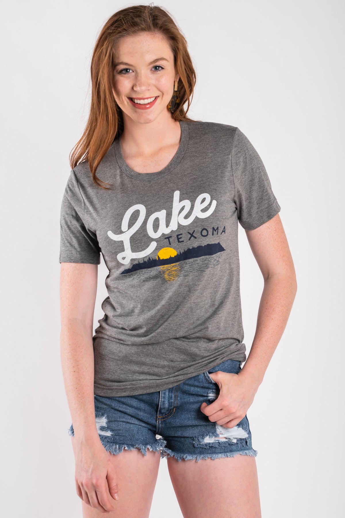 Lake Texoma unisex short sleeve t-shirt grey - DayDreamer Graphic Band Tees at Lush Fashion Lounge Trendy Boutique in Oklahoma City