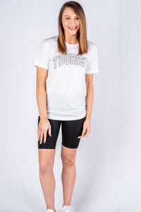 Tourist unisex short sleeve t-shirt white - Trendy T-shirts - Cute Graphic Tee Fashion at Lush Fashion Lounge Boutique in Oklahoma