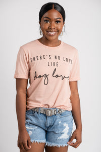There's no love like dog love unisex short sleeve t-shirt peach - Adorable T-shirts - Unique Tank Tops and Graphic Tees at Lush Fashion Lounge Boutique in Oklahoma