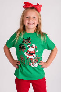 KIDS Don't stop believing t-shirt green - Trendy T-shirts - Fashion Graphic T-Shirts at Lush Fashion Lounge Boutique in Oklahoma City