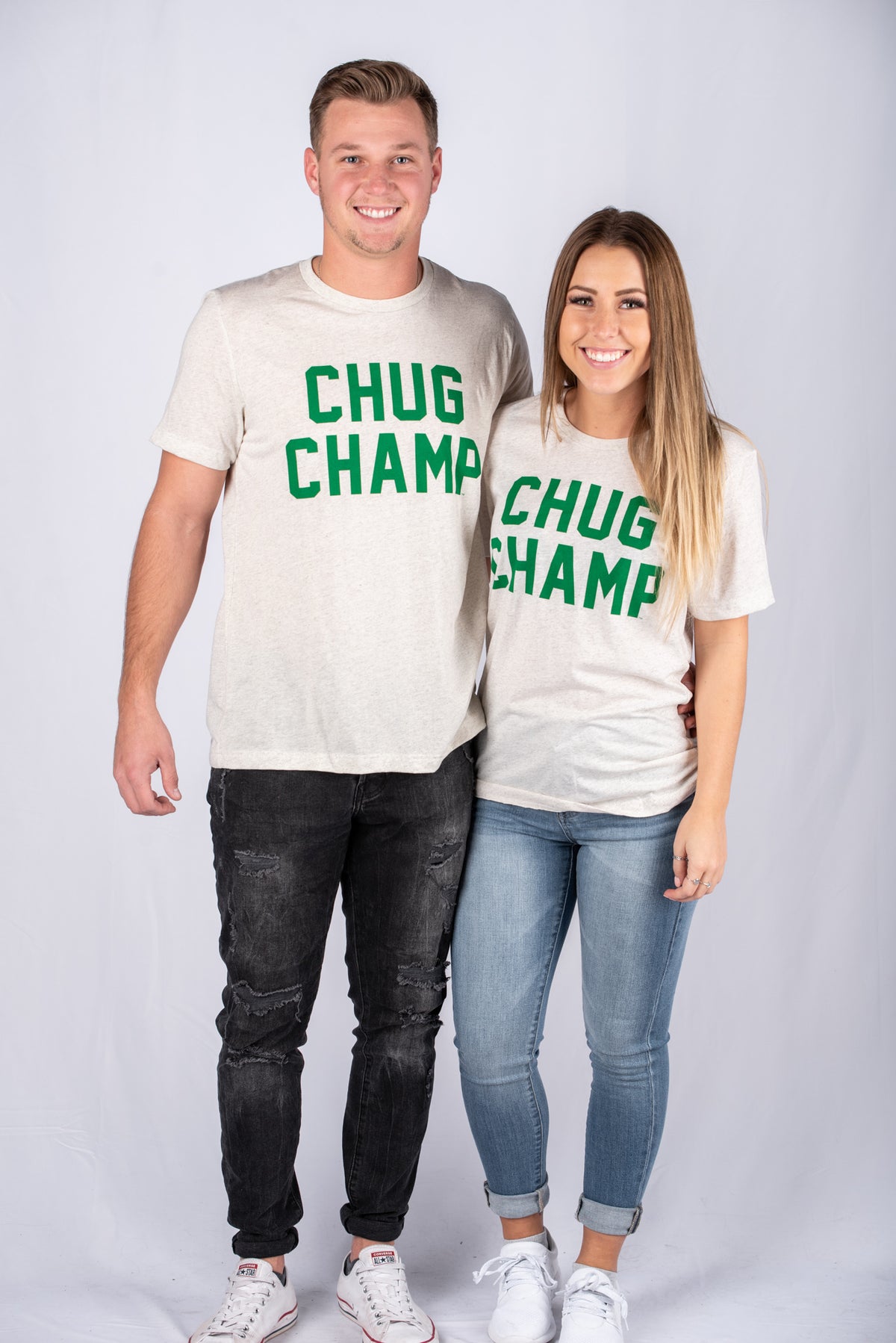 Chug Champ Unisex T-shirt Oatmeal - Stylish T-shirts - Trendy Graphic T-Shirts and Tank Tops at Lush Fashion Lounge Boutique in Oklahoma City