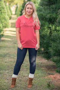 Single all the way script unisex short sleeve t-shirt red - Trendy T-shirts - Fashion Graphic T-Shirts at Lush Fashion Lounge Boutique in Oklahoma City