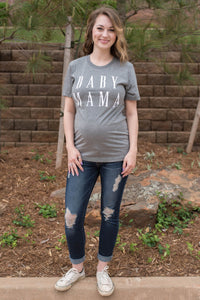 Baby Mama unisex short sleeve t-shirt grey - Trendy T-shirts - Cute Graphic Tee Fashion at Lush Fashion Lounge Boutique in Oklahoma