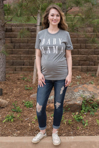 Baby Mama unisex short sleeve t-shirt grey - Cute T-shirts - Funny T-Shirts at Lush Fashion Lounge Boutique in Oklahoma City