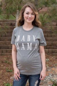 Baby Mama unisex short sleeve t-shirt grey - Adorable T-shirts - Unique Tank Tops and Graphic Tees at Lush Fashion Lounge Boutique in Oklahoma