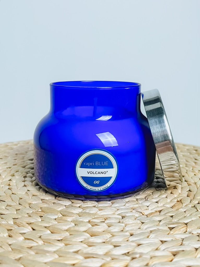 Capri Blue volcano 8 oz petite candle blue - Trendy Candles and Scents at Lush Fashion Lounge Boutique in Oklahoma City