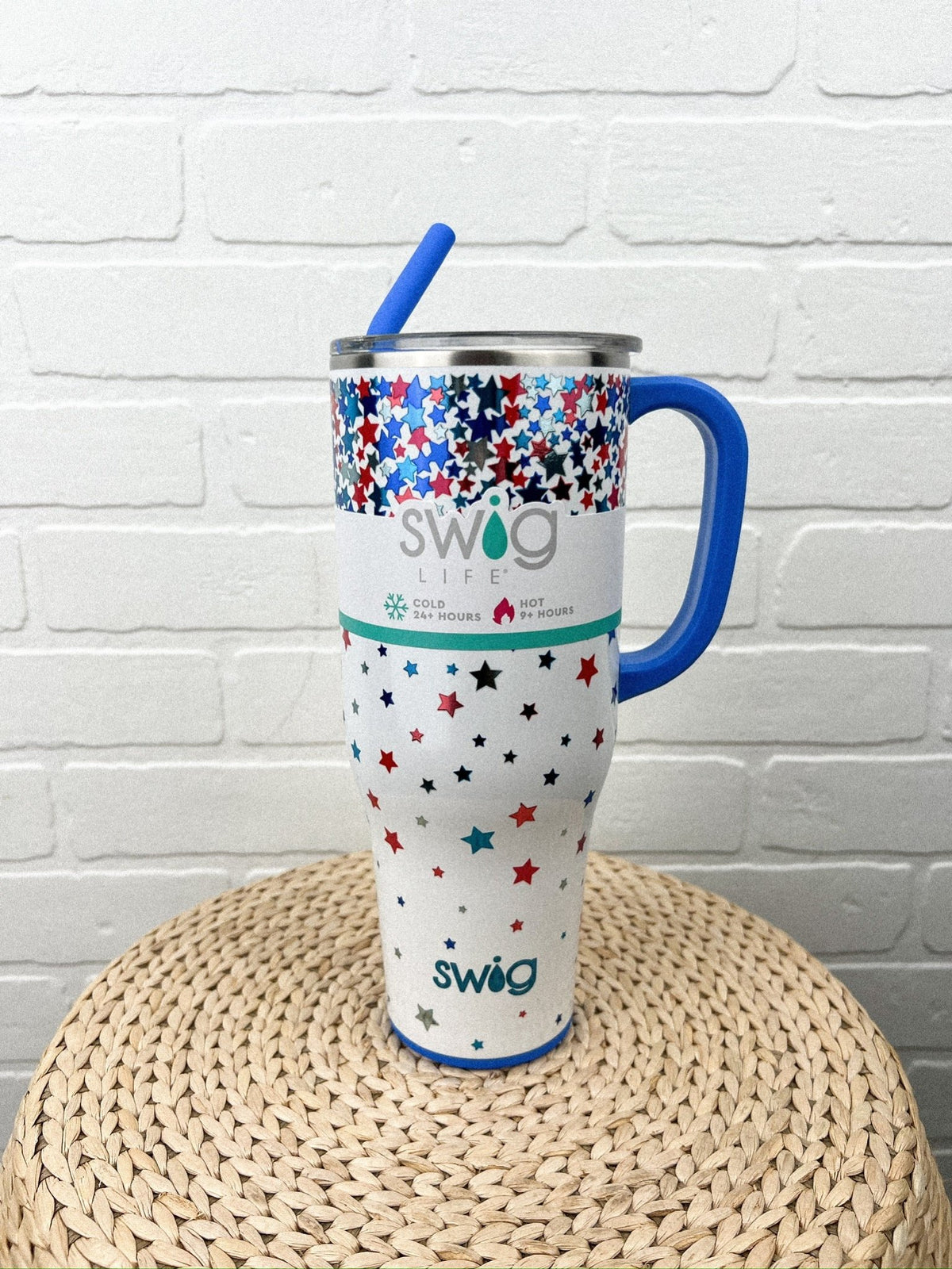 Swig Star Spangled 40oz tumbler - Trendy Cup - Cute American Summer Collection at Lush Fashion Lounge Boutique in Oklahoma City