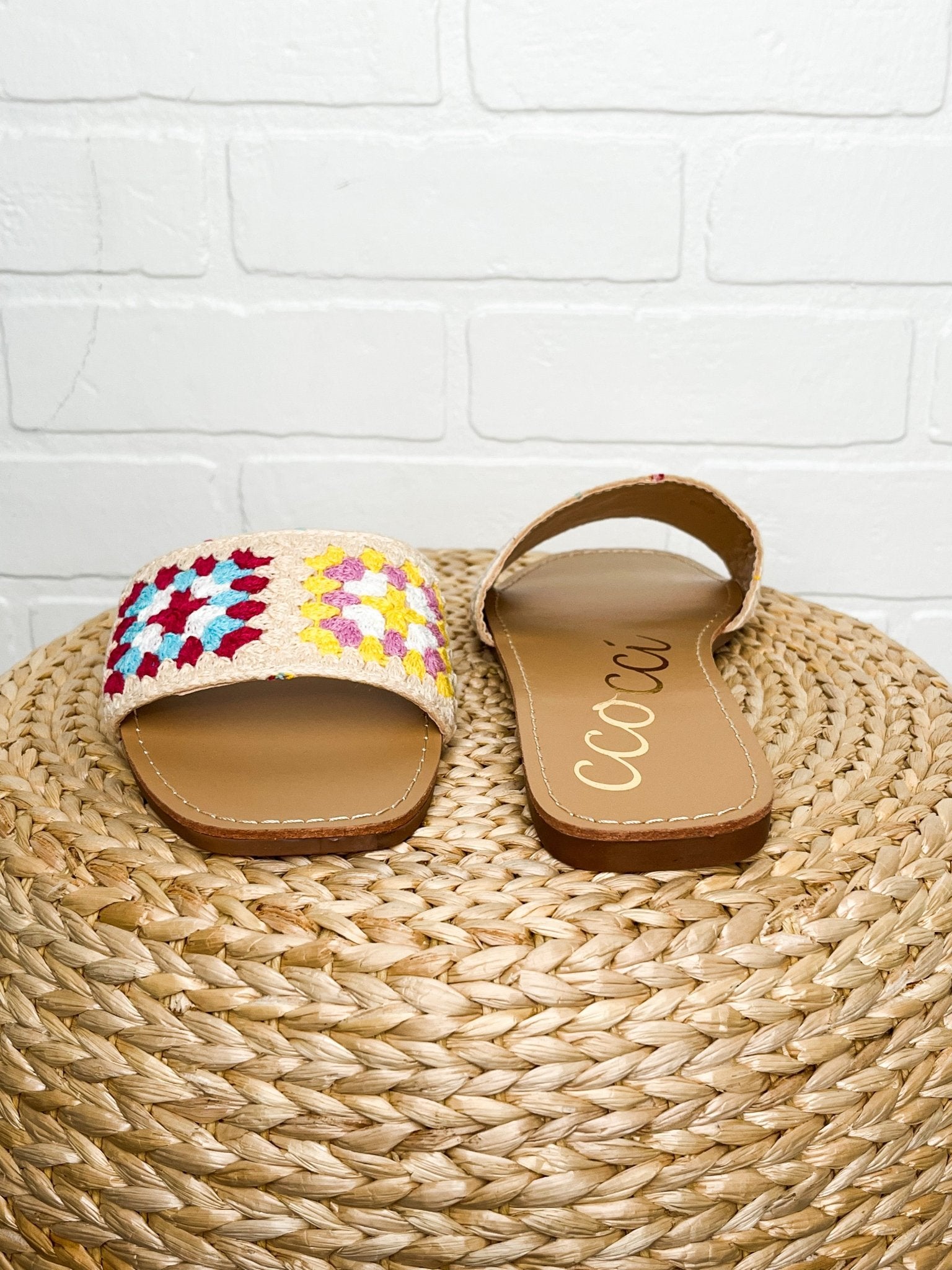 Reef crochet patchwork sandal fuchsia/yellow - Affordable shoes - Boutique Shoes at Lush Fashion Lounge Boutique in Oklahoma City