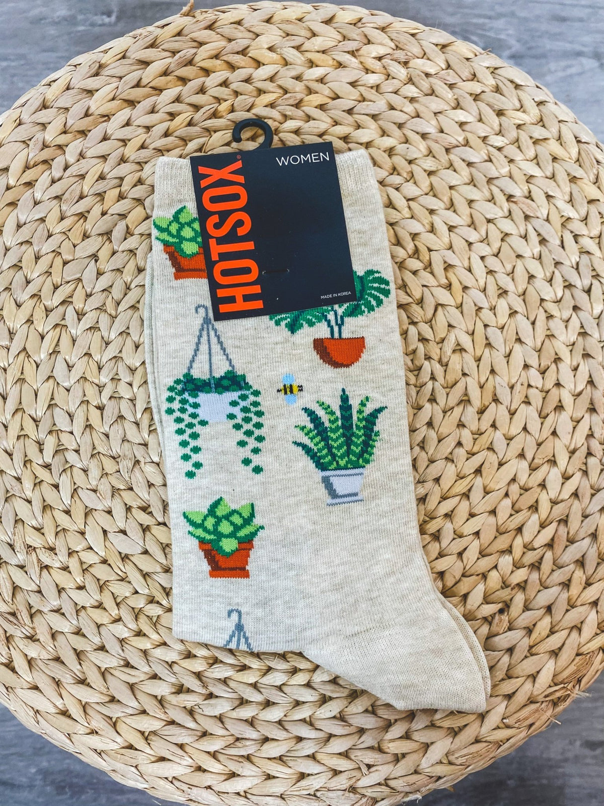 HotSox women's plants socks natural - Trendy Socks at Lush Fashion Lounge Boutique in Oklahoma City