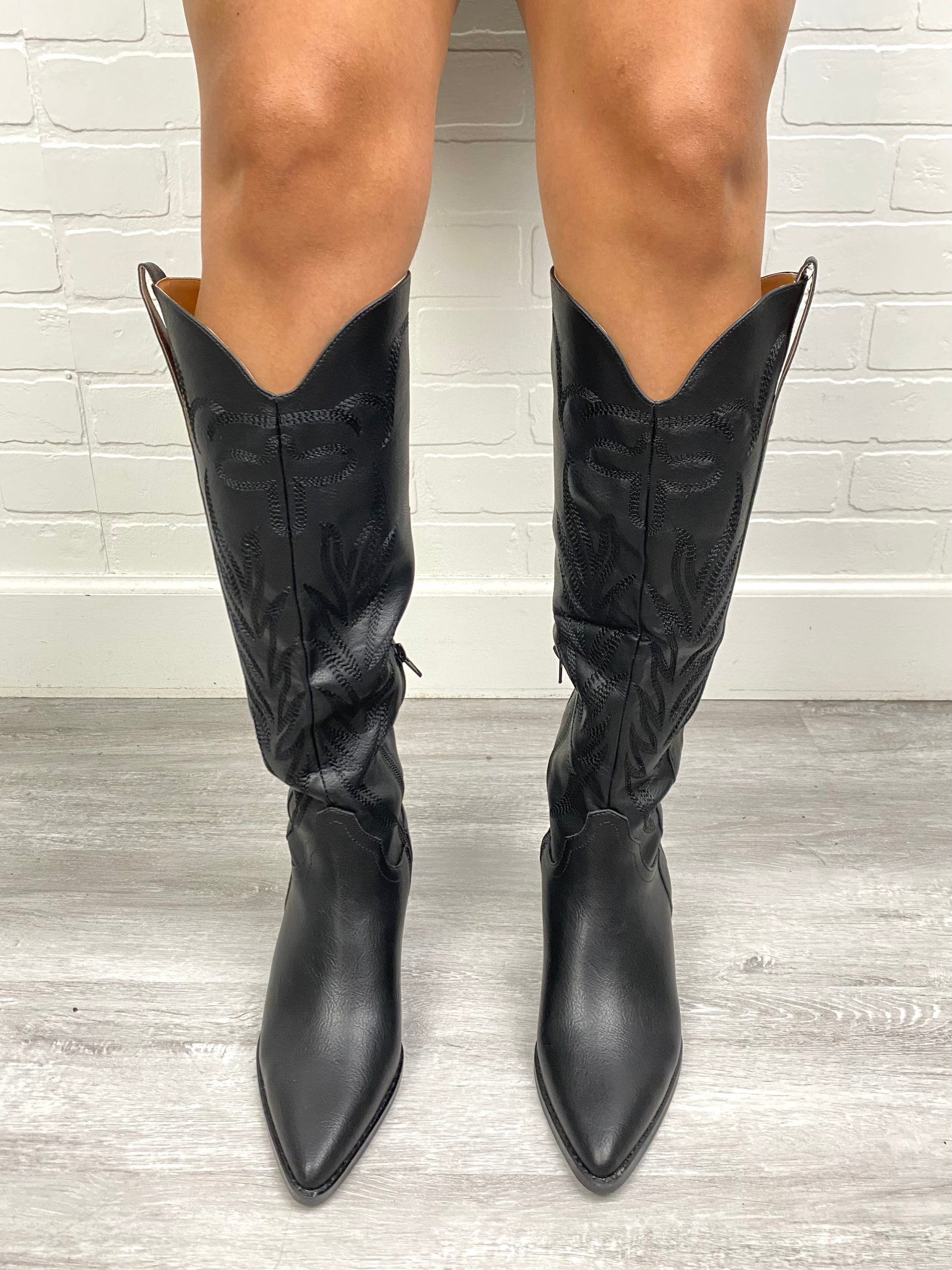 Samara cowboy boots black - Cute Shoes - Trendy Shoes at Lush Fashion Lounge Boutique in Oklahoma City
