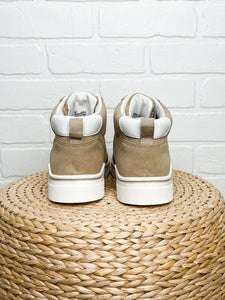 Gio high top sneaker sand/white Stylish Shoes - Womens Fashion Shoes at Lush Fashion Lounge Boutique in Oklahoma City