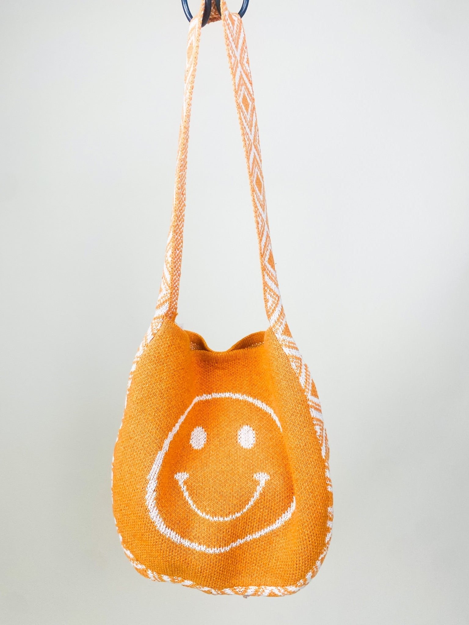 Smiley face geo woven bag orange - Stylish bag - Trendy Summer Lake T-Shirts and Tank Tops at Lush Fashion Lounge Boutique in Oklahoma City