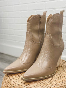 Ariella ankle bootie taupe - Trendy Shoes - Fashion Shoes at Lush Fashion Lounge Boutique in Oklahoma City