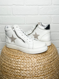Fast star zip sneakers white - Cute Shoes - Trendy Shoes at Lush Fashion Lounge Boutique in Oklahoma City