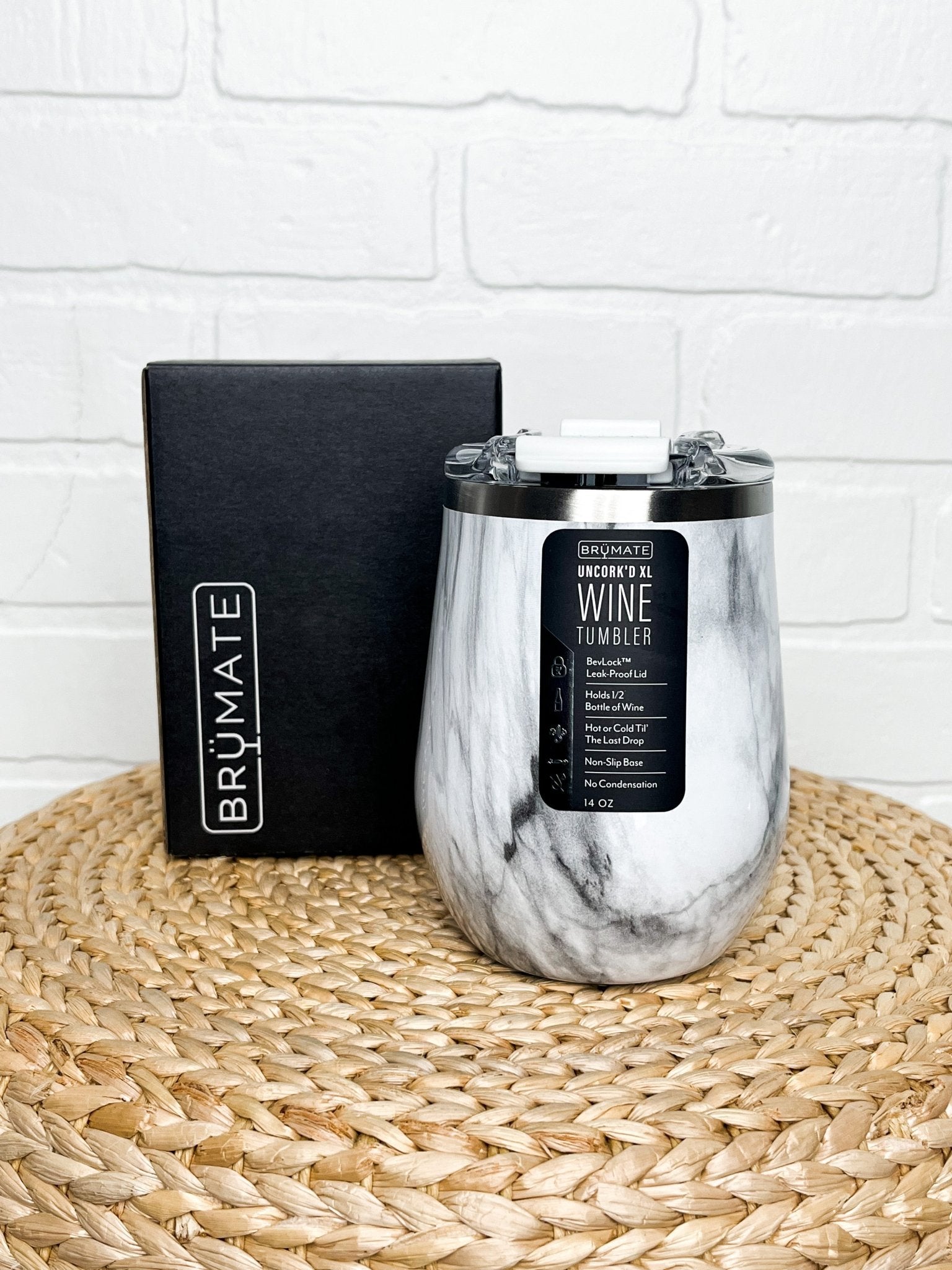 BruMate uncork'd XL wine tumbler carrara - BruMate Drinkware, Tumblers and Insulated Can Coolers at Lush Fashion Lounge Trendy Boutique in Oklahoma City