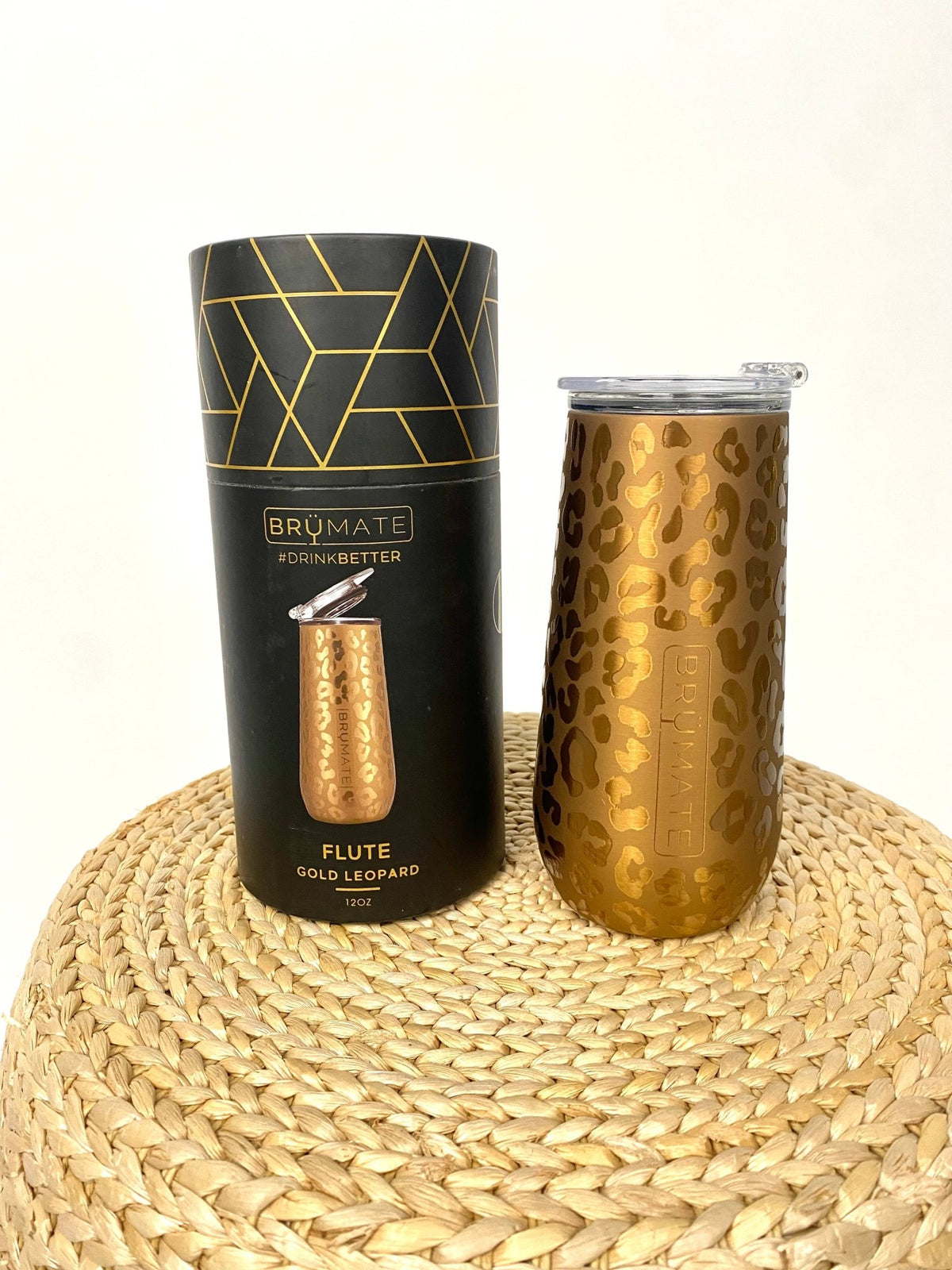 BruMate champagne flute gold leopard - BruMate Drinkware, Tumblers and Insulated Can Coolers at Lush Fashion Lounge Trendy Boutique in Oklahoma City